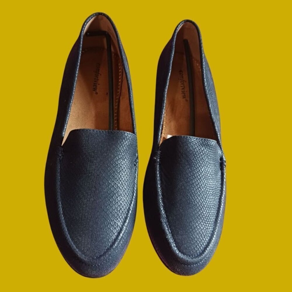Comfortview Womens Loafers Slip-On Shoes Blue Navy Size 10W